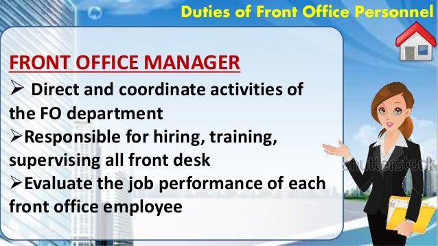 Front Office Personnel Duties By Ma Amshie