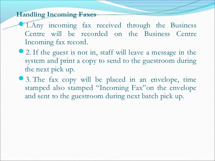 Front office procedures