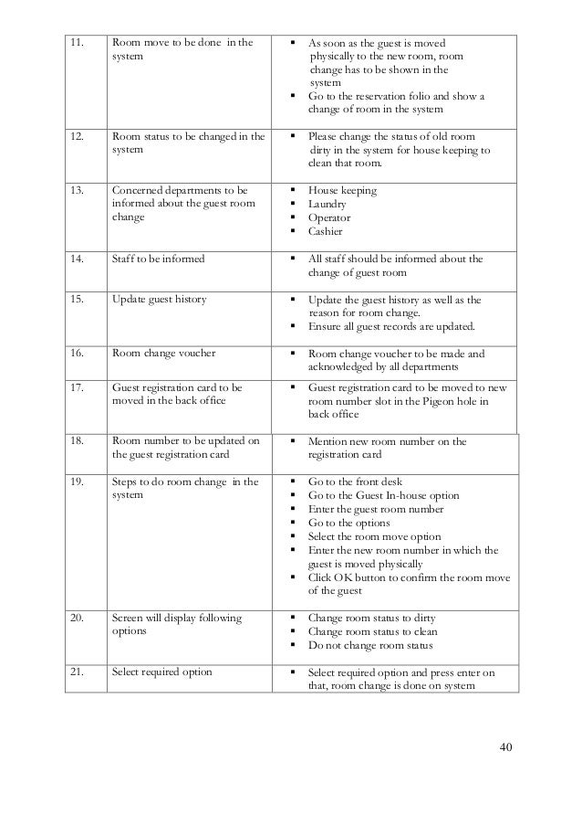 Front Desk Checklist Template Baeti