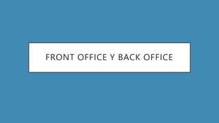 FRONT OFFICE Y BACK OFFICE
 
