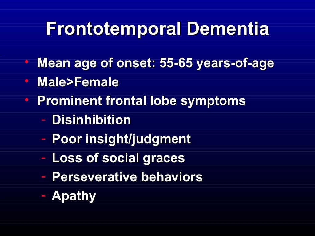 Frontotemporal Dementia An Overview