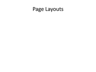 Page Layouts
 