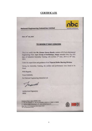 CERTIFICATE 
ii 
 