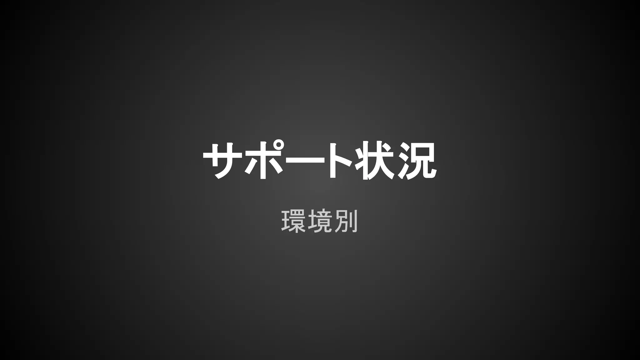 サポート状況
環境別
 