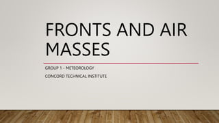 FRONTS AND AIR
MASSES
GROUP 1 - METEOROLOGY
CONCORD TECHNICAL INSTITUTE
 