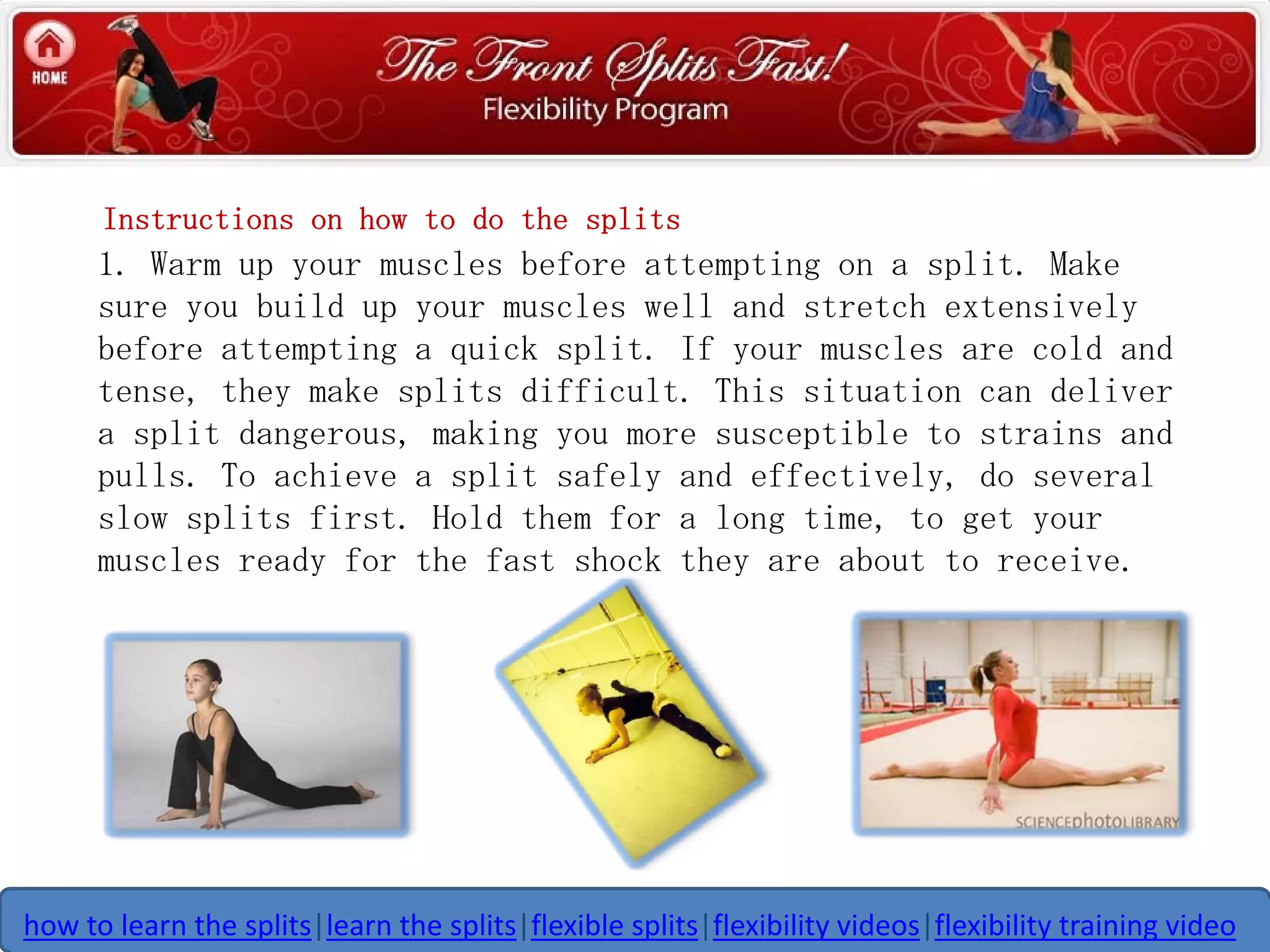 Front Splits Fast how to perform a split | PDF