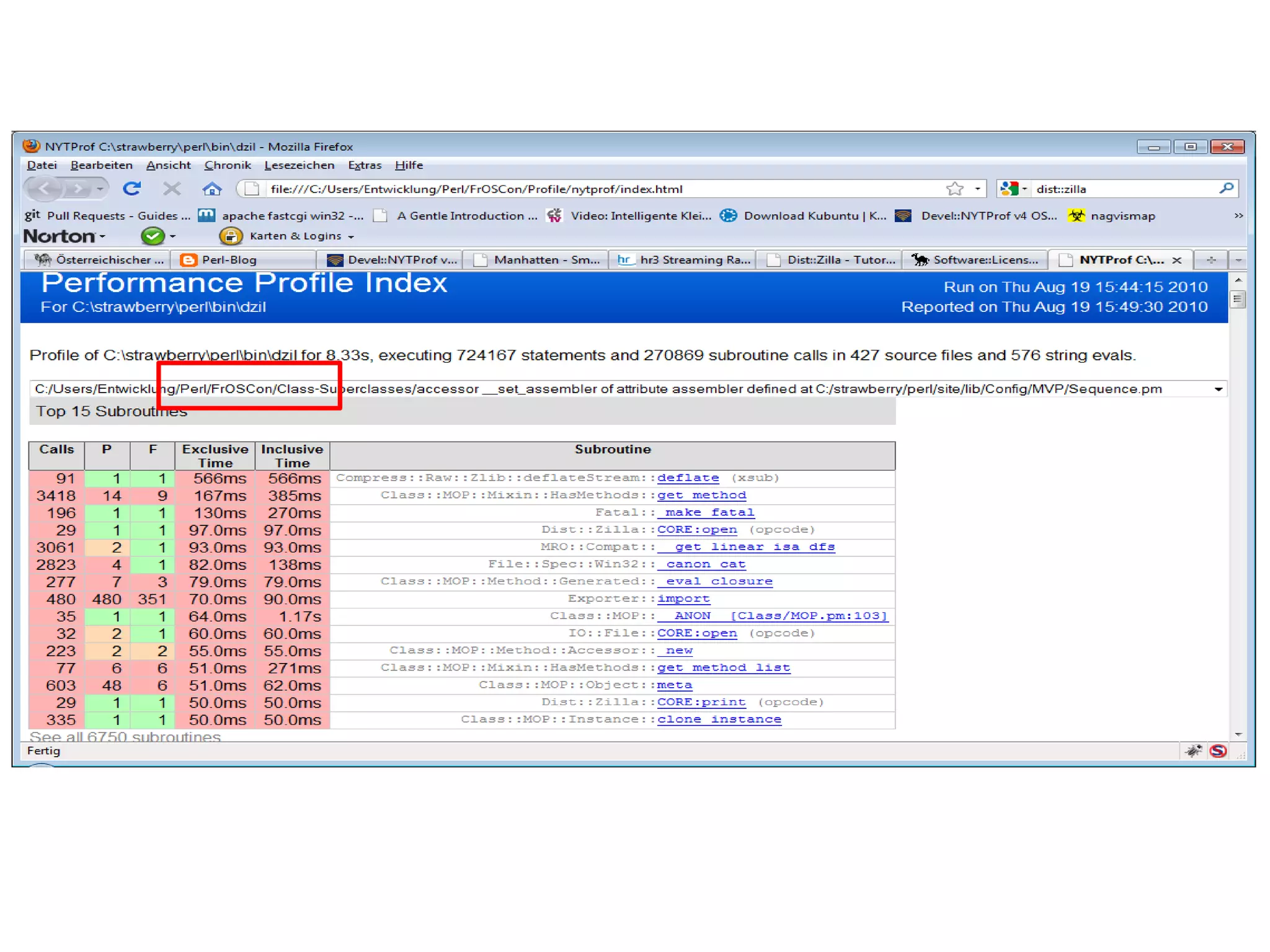 Statement Misst den Zeitverbrauch pro Statement/Zeile (vom Start der Ausführung des einen Statements bis zum Start des nächsten Statements) 