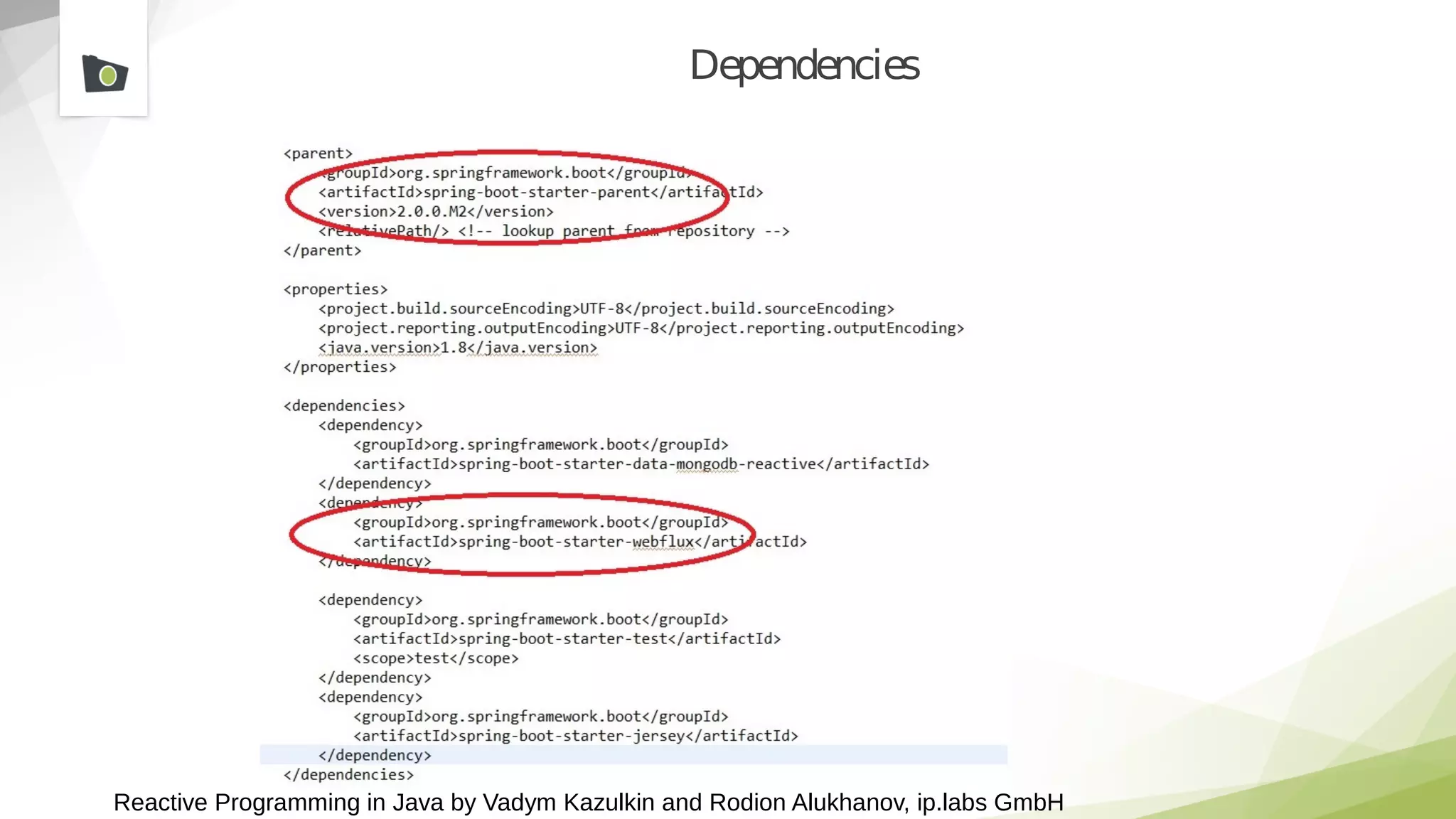 Reactive Programming in Java by Vadym Kazulkin and Rodion Alukhanov, ip.labs GmbH
Dependencies
 