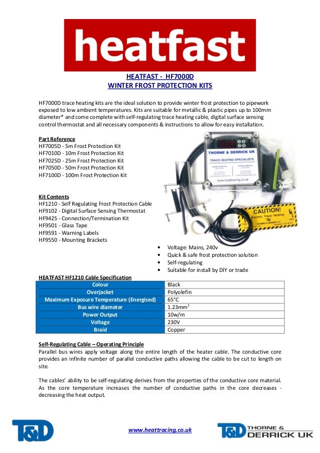 Frost Protection For Boiler Condensate Heatfast HF7010D Trace Heating…