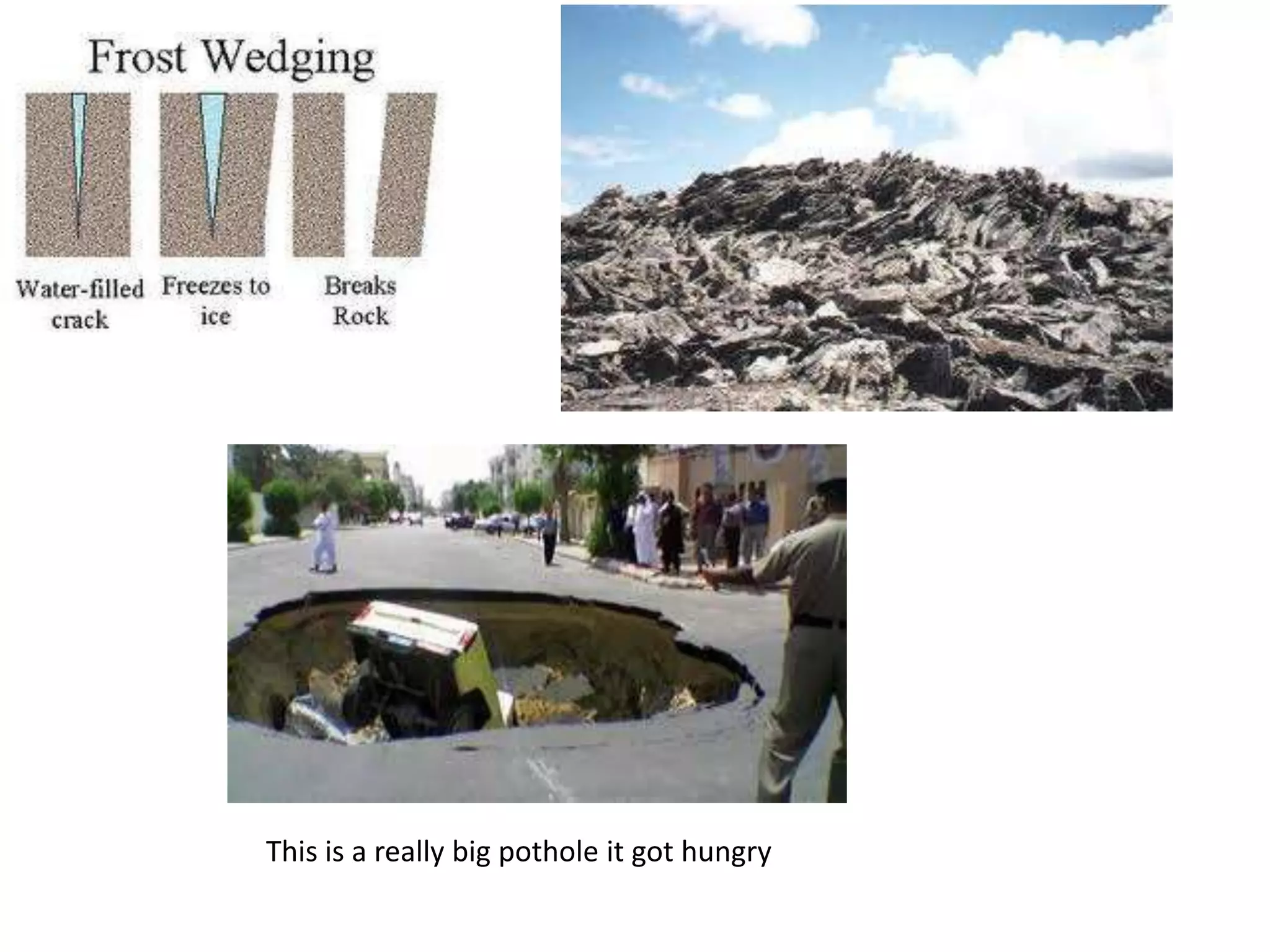 This is a really big pothole it got hungry