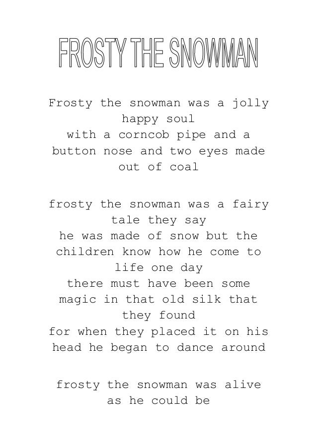 Frosty The Snowman Was A Jolly Happy Soul Lyrics - LyricsWalls