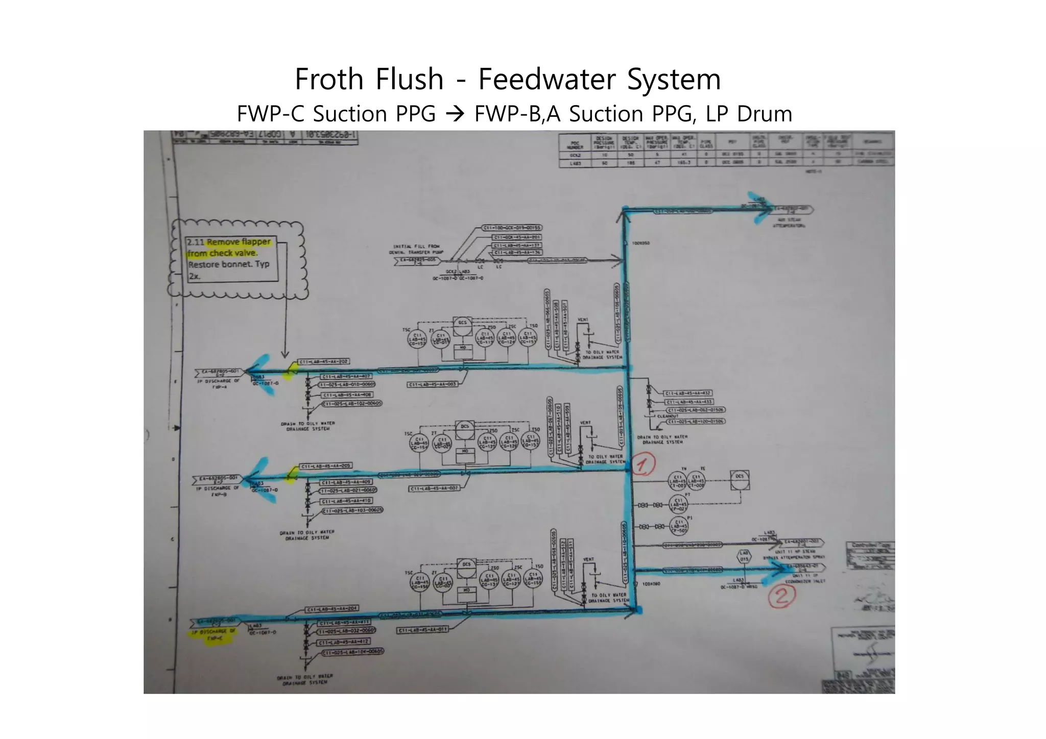 Froth flush process
