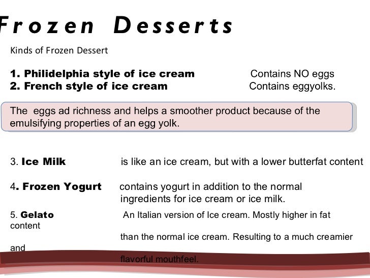 Frozen dessert