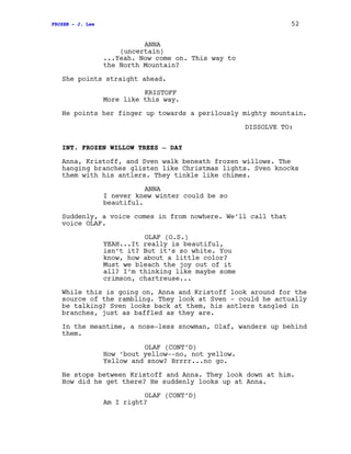 Script O Frozen Frozen screenplay | PDF