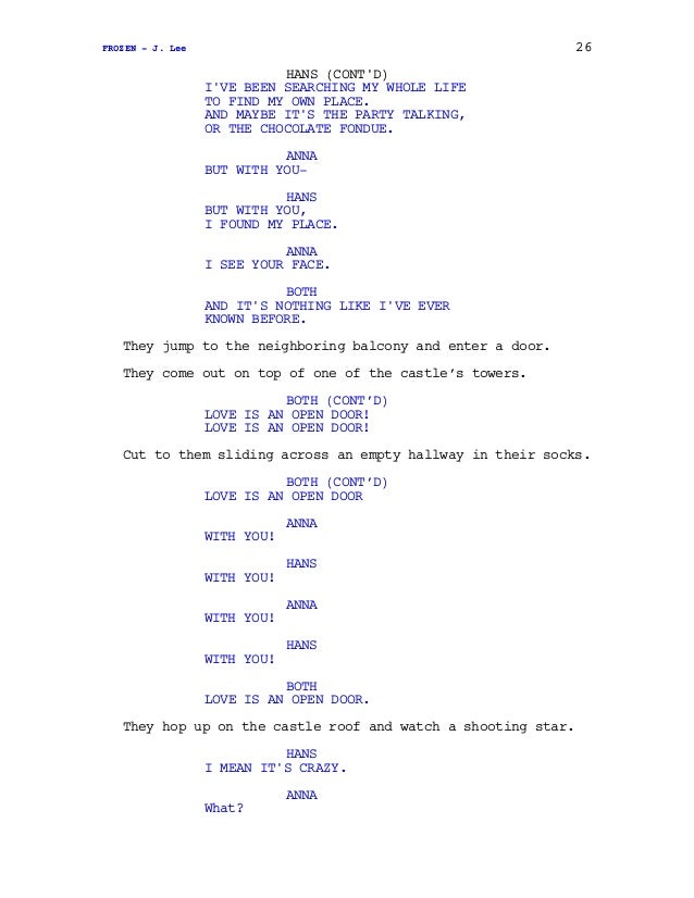 Frozen Screenplay