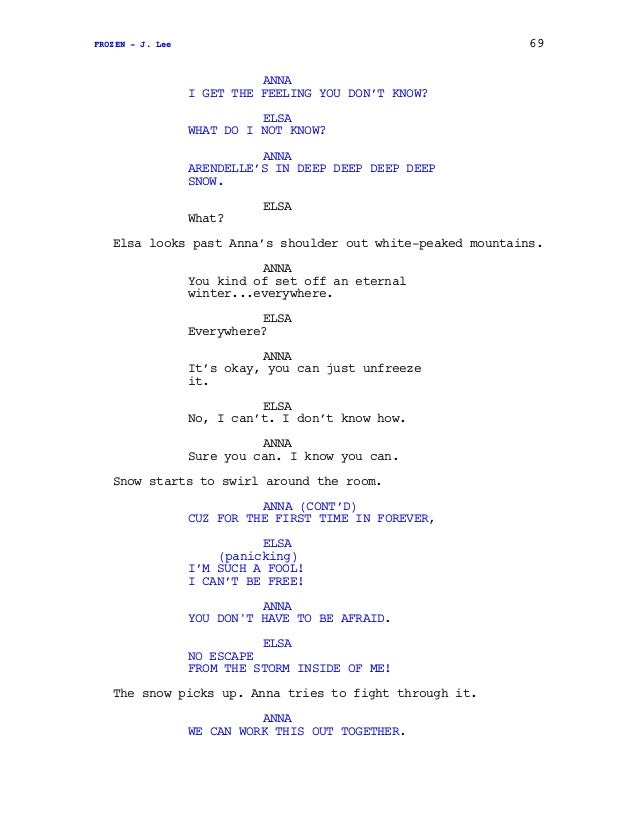 Frozen Play Script , Frozen Script – LFMP