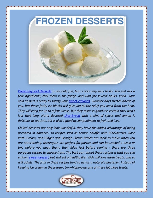 Frozen desserts