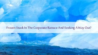Frozen Stuck In The Corporate Ratrace And SeekingA Way Out?
 