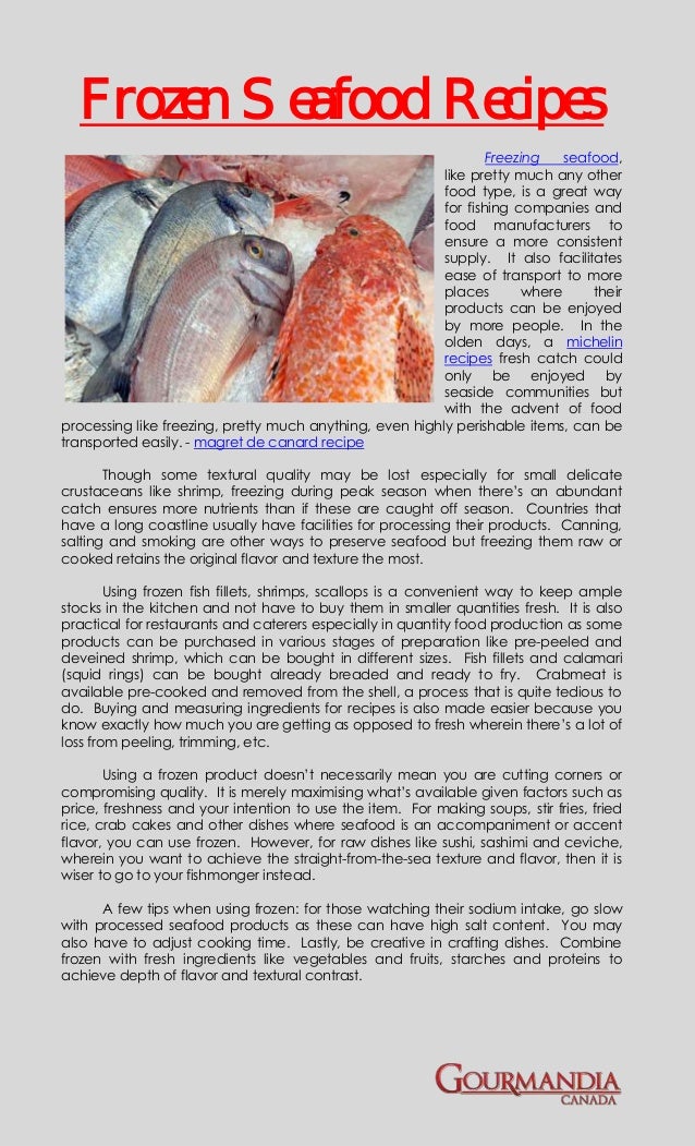 Frozen seafood recipes