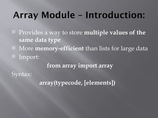 frozenset & array Module123@1234567.pptx