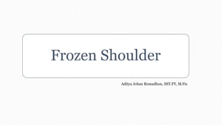 Frozen Shoulder
Aditya Johan Romadhon, SST.FT, M.Fis
 
