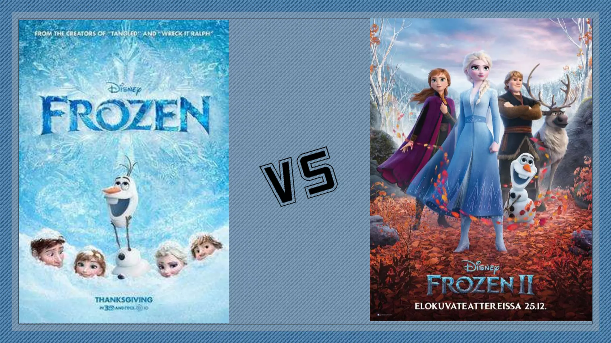 Frozen vs frozen 2 PPT