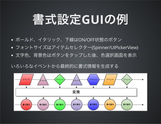 GUI
ON/OFF
(Spinner/UIPickerView)
 