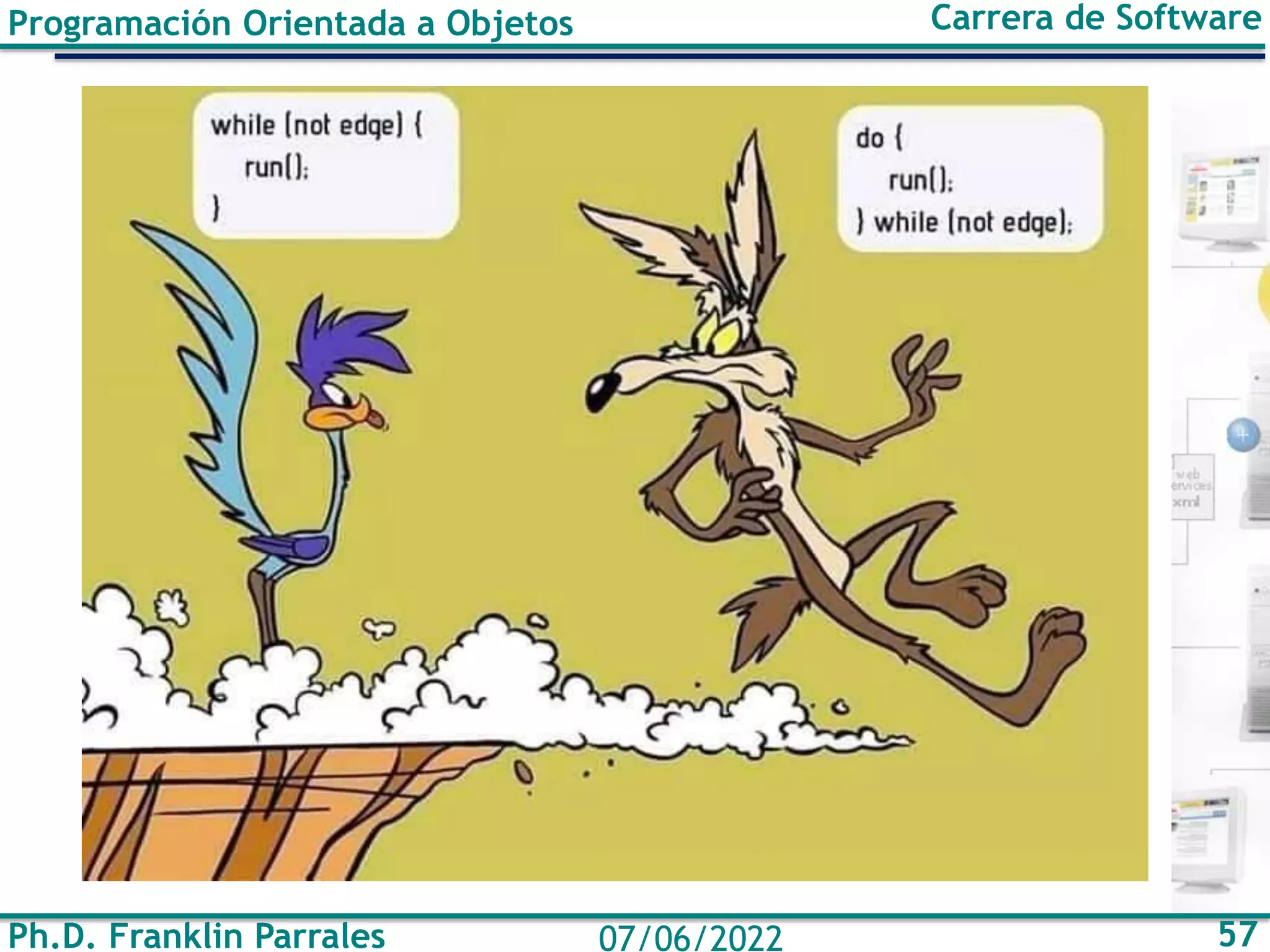 Programación Orientada a Objetos Carrera de Software
Ph.D. Franklin Parrales 57
07/06/2022
 