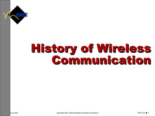 History of Wireless Communication 