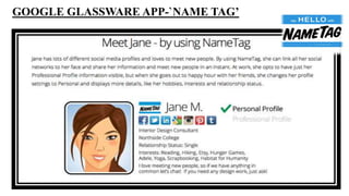 GOOGLE GLASSWARE APP-`NAME TAG’
 