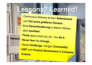 Lessons? Learned!
• How do we do
this?
 