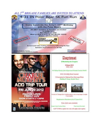 ALL 2ND BRIGADE FAMILIES ARE INVITED TO ATTEND
 