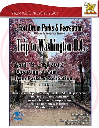 FRSA Flash, 10 February 2012
 