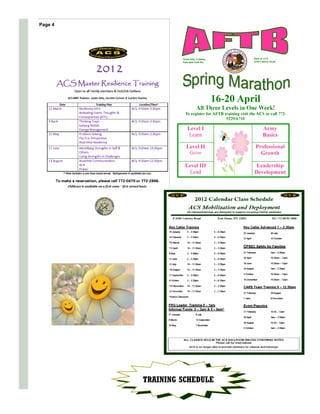 Page 4




         TRAINING SCHEDULE
 