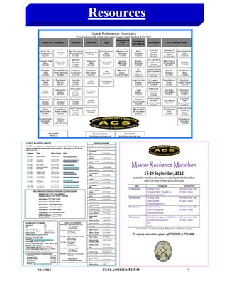 Resources




9/14/2012     UNCLASSIFIED /FOUO   9
 