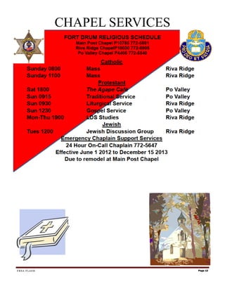 CHAPEL SERVICES




FRSA FLASH                     Page 12
 