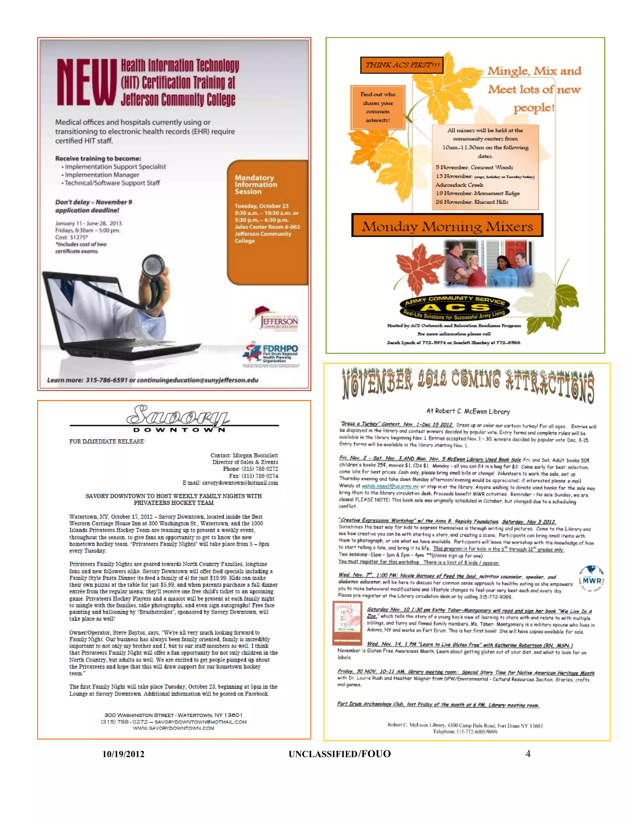 10/19/2012   UNCLASSIFIED /FOUO   4
 