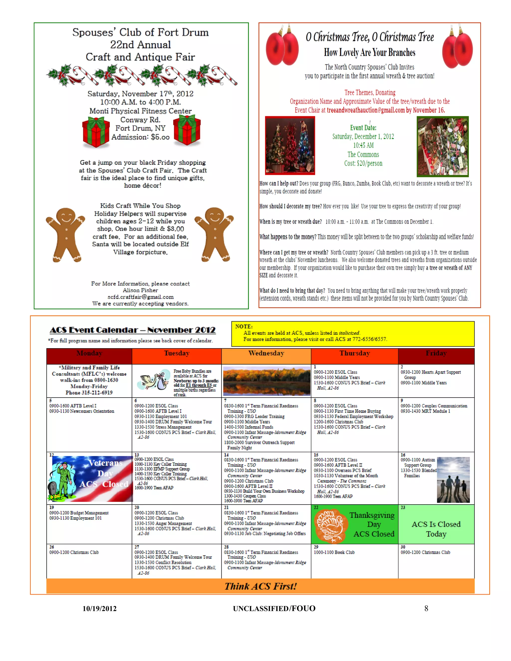 10/19/2012   UNCLASSIFIED /FOUO   8
 