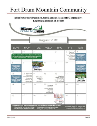 Fort Drum Mountain Community
         http://www.fortdrummch.com/Current-Residents/Community-
                         Lifestyle/Calendar-of-Events




FRSA FLASH                                                         Page 14
 