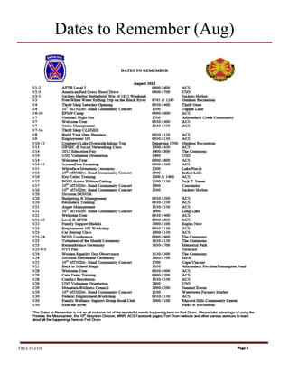 Dates to Remember (Aug)




FRSA FLASH                             Page 6
 