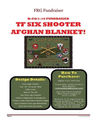 FRG Fundraiser




Page 22                    TF SIX SHOOTERS
 