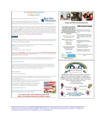 Contents of this news letter are compiled from multiple military family news sources and local area event sources. Material presented does not
represent the views or endorsement of the 2nd BSTB, 2 nd BCT or the Army. This material is for personal use by the readers. All readers are
encouraged to do further research for all applicable restrictions and guidelines.
 