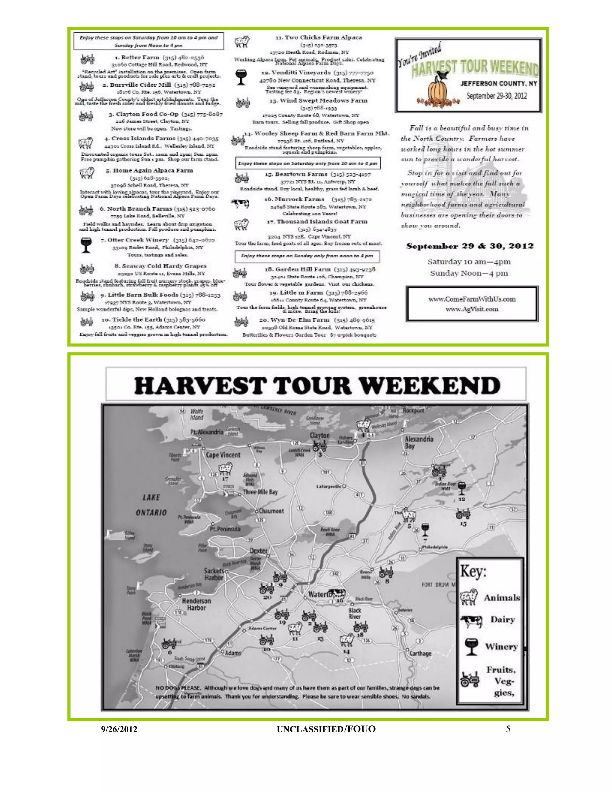 9/26/2012   UNCLASSIFIED /FOUO   5
 