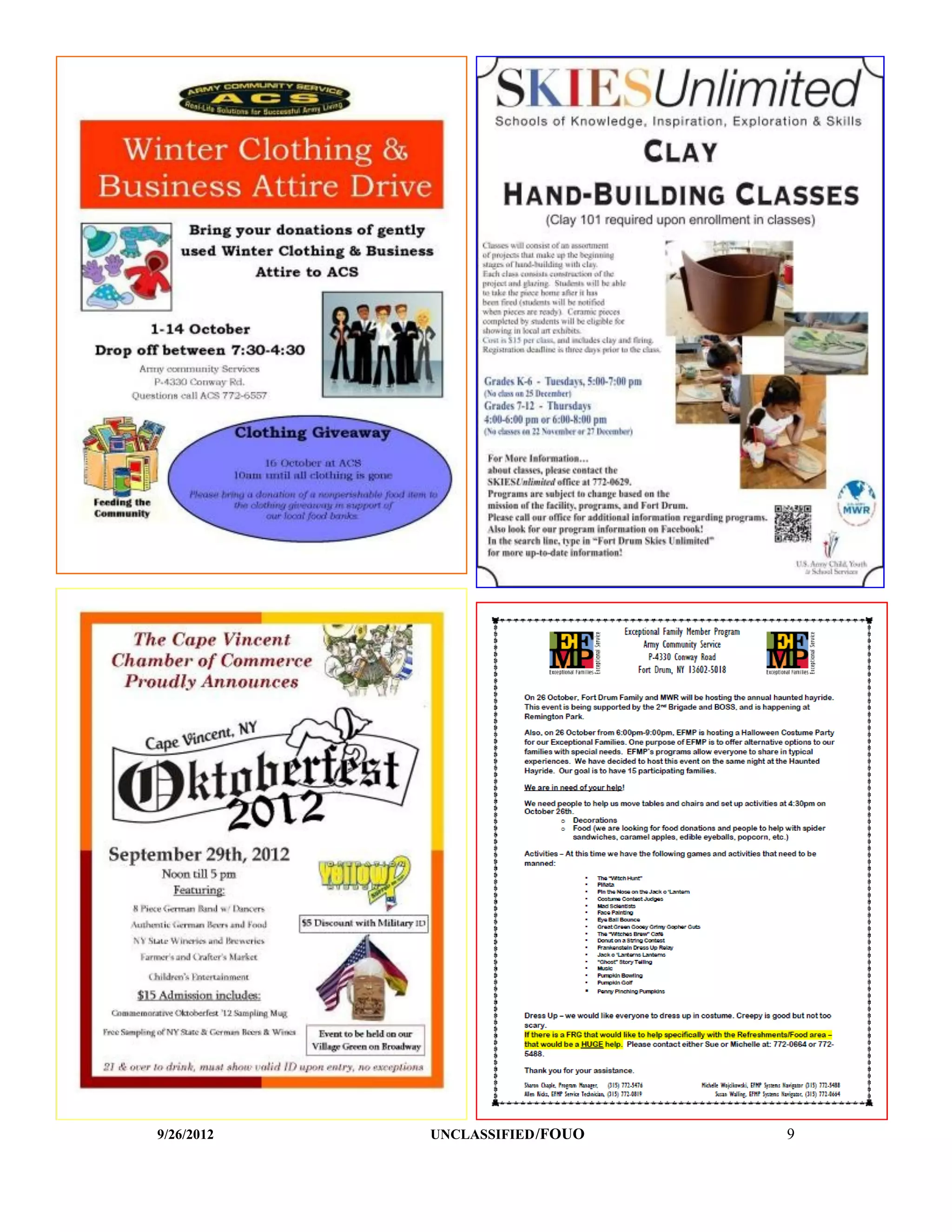 9/26/2012   UNCLASSIFIED /FOUO   9
 