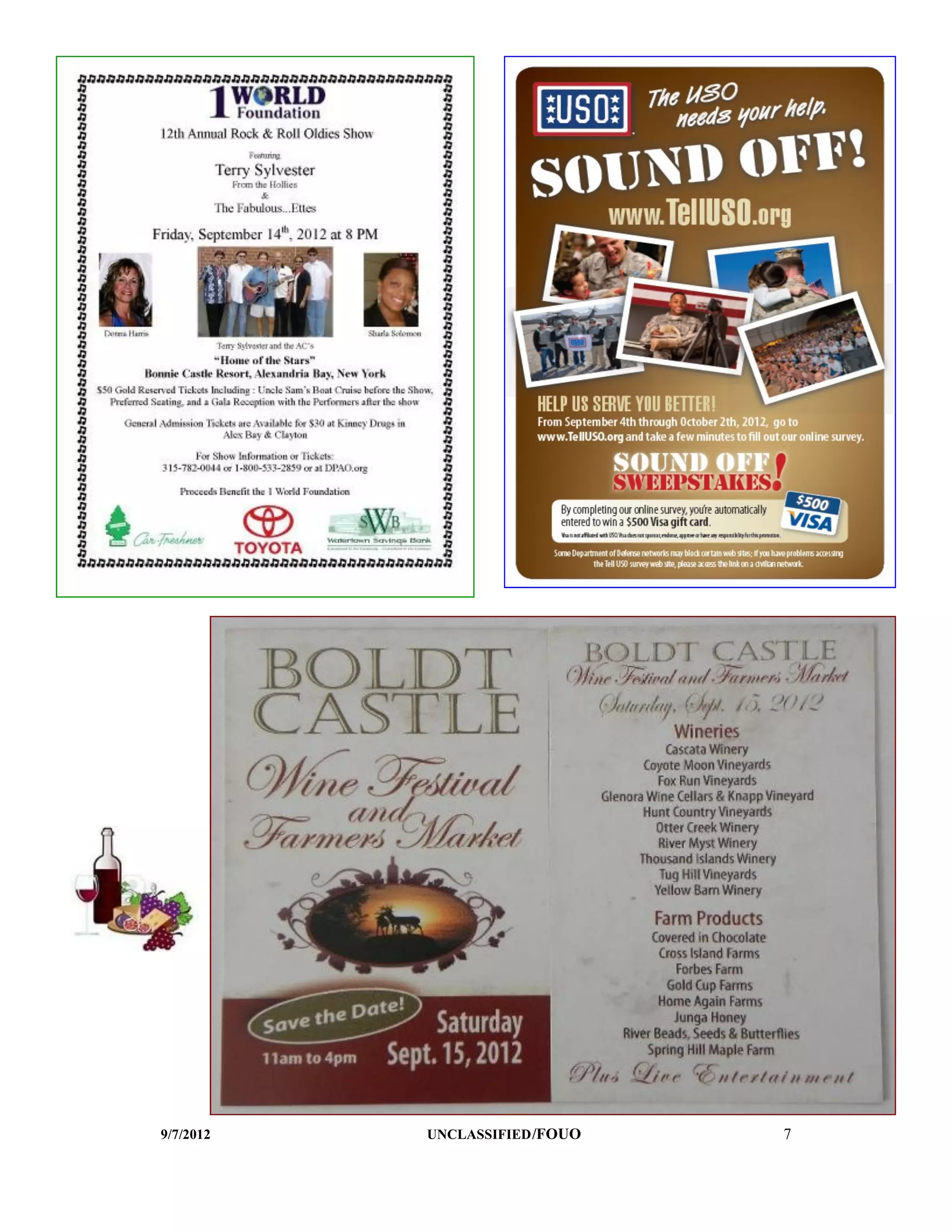 9/7/2012   UNCLASSIFIED /FOUO   7
 