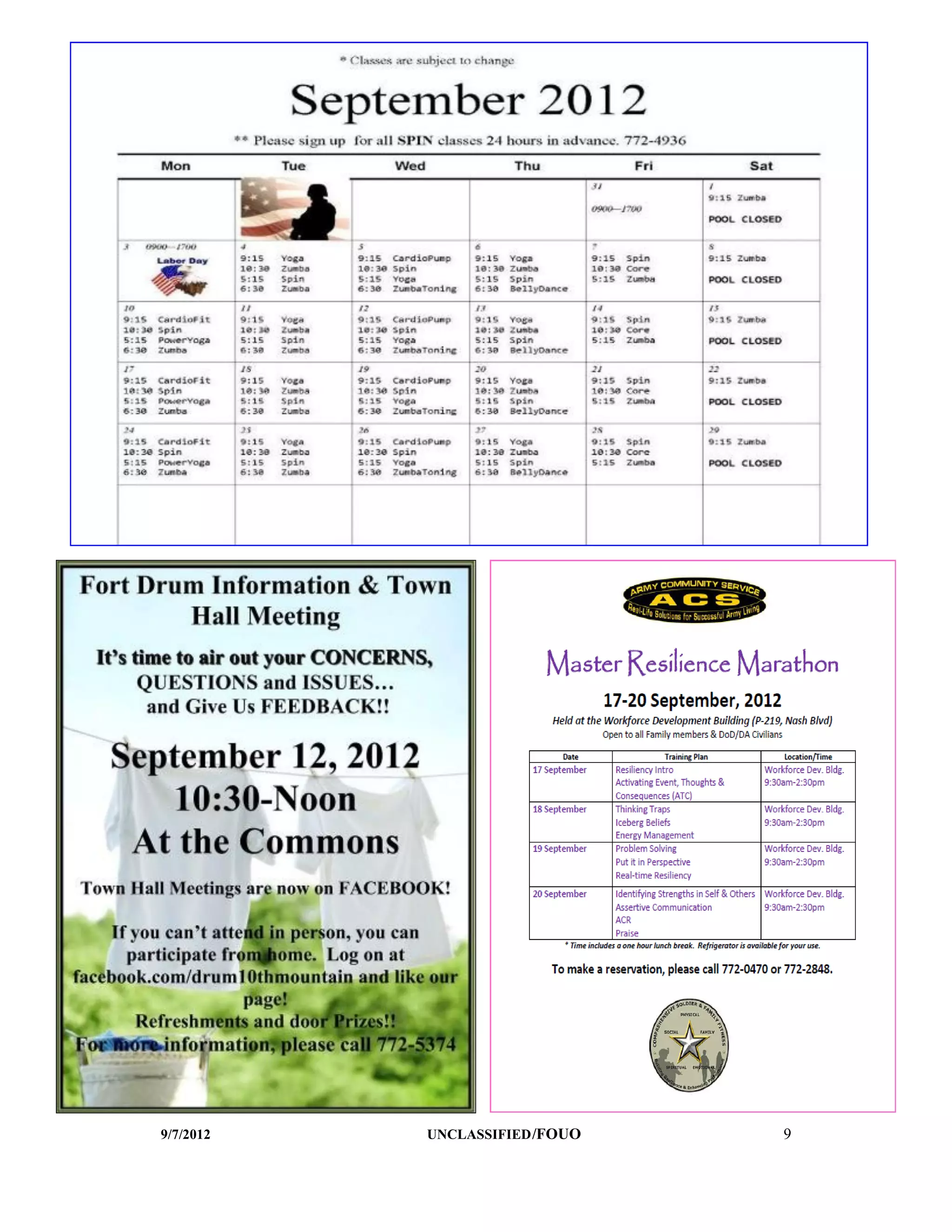 9/7/2012   UNCLASSIFIED /FOUO   9
 