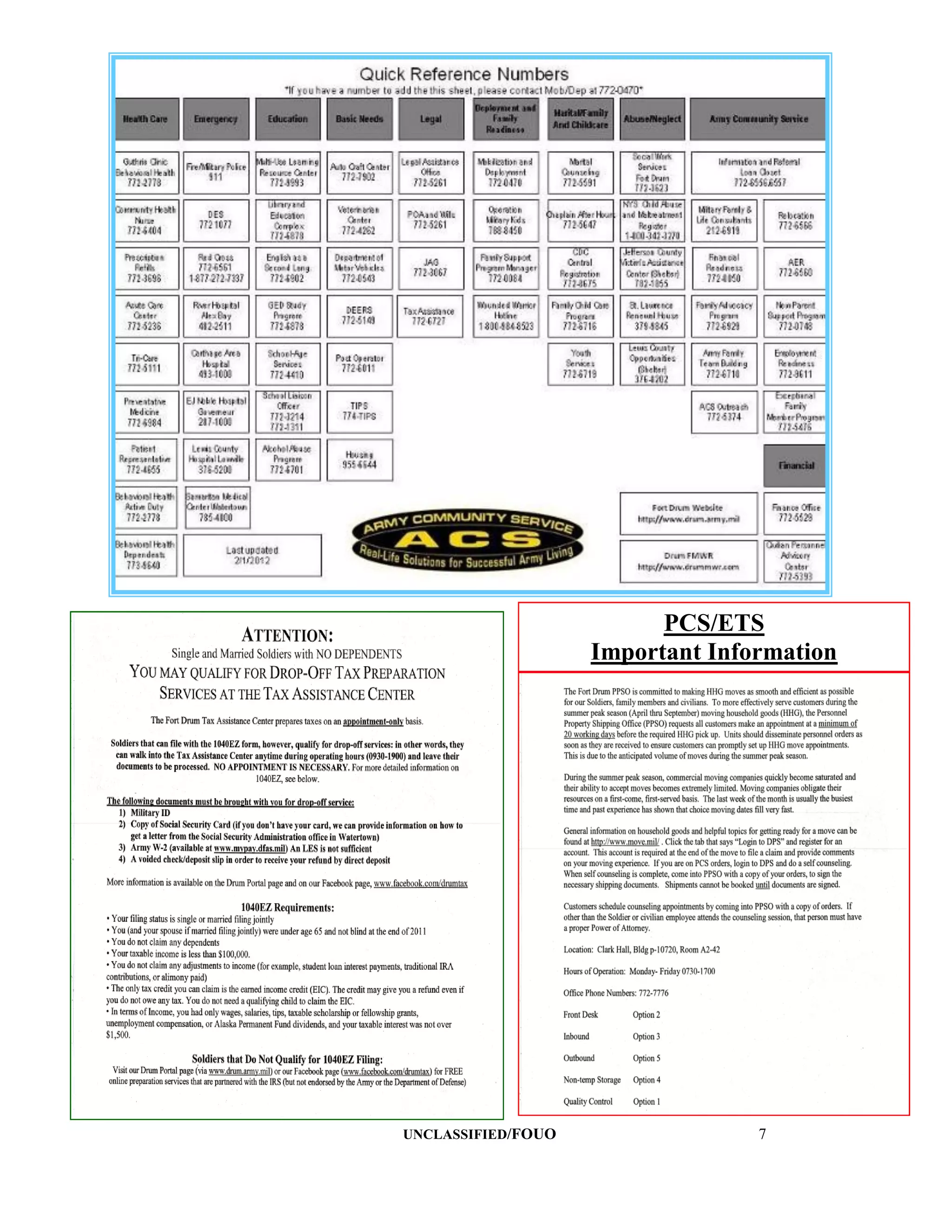 PCS/ETS
                    Important Information




UNCLASSIFIED/FOUO                 7
 