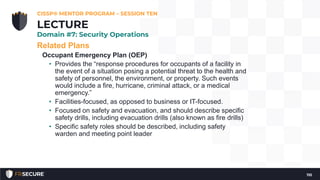 Related Plans
Occupant Emergency Plan (OEP)
• Provides the “response procedures for occupants of a facility in
the event o...