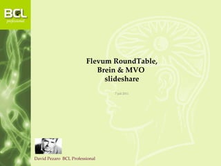 Flevum RoundTable, Brein & MVO  slideshare 7 juli 2011 David Pezaro  BCL Professional 