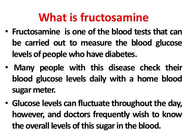 Fructosamine Levels Chart